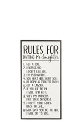 Tekstbord Rules Wit/Zw (32.2X3.6X62.2Cm) - (12144)